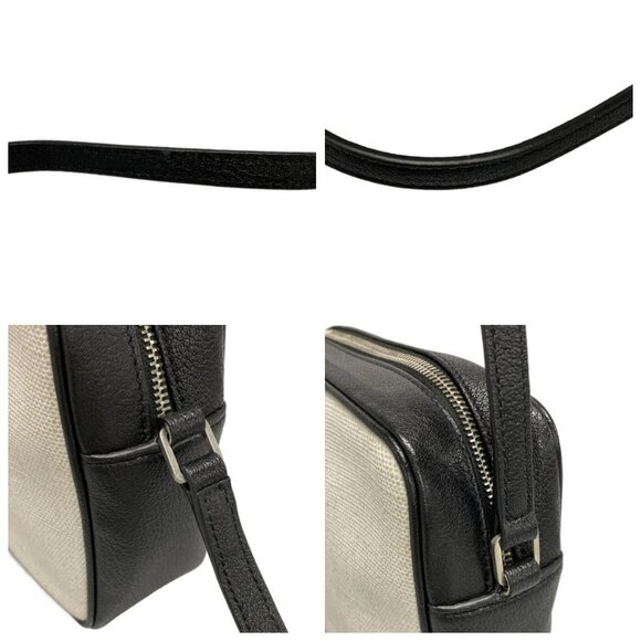 SAINT LAURENT PARIS Lou Camera Bag Cream Black Coated Canvas Leather 838-072125 - Picture 7 of 14